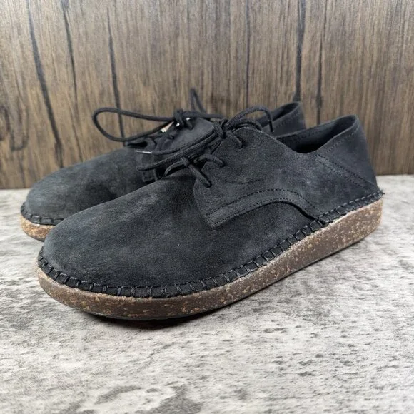 Birkenstock Gary Black Suede Leather Lace-Up Derby Shoes Women's Size 36 US 5 - Picture 2 of 9